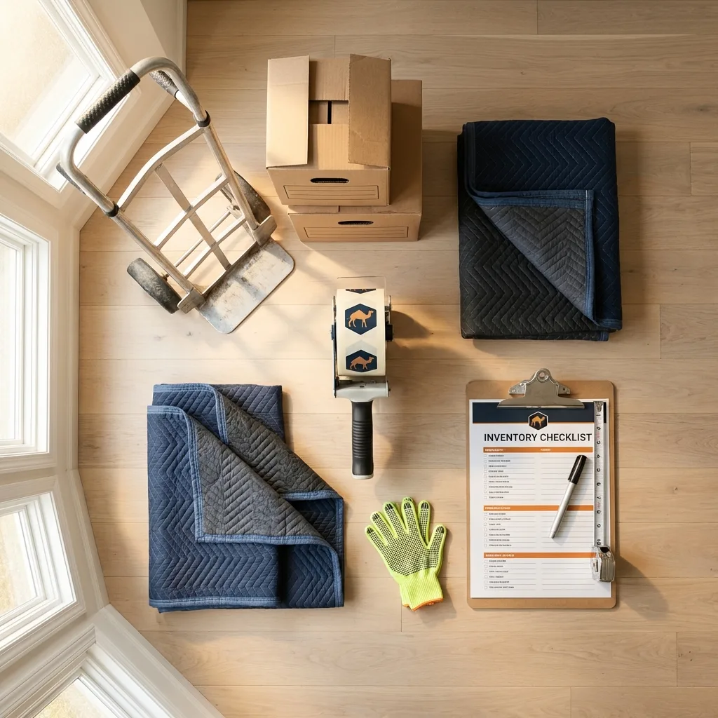 Professional moving supplies and packing materials layout for McKeesport residential relocations